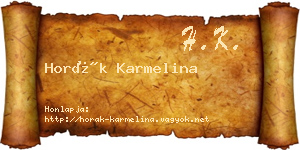 Horák Karmelina névjegykártya